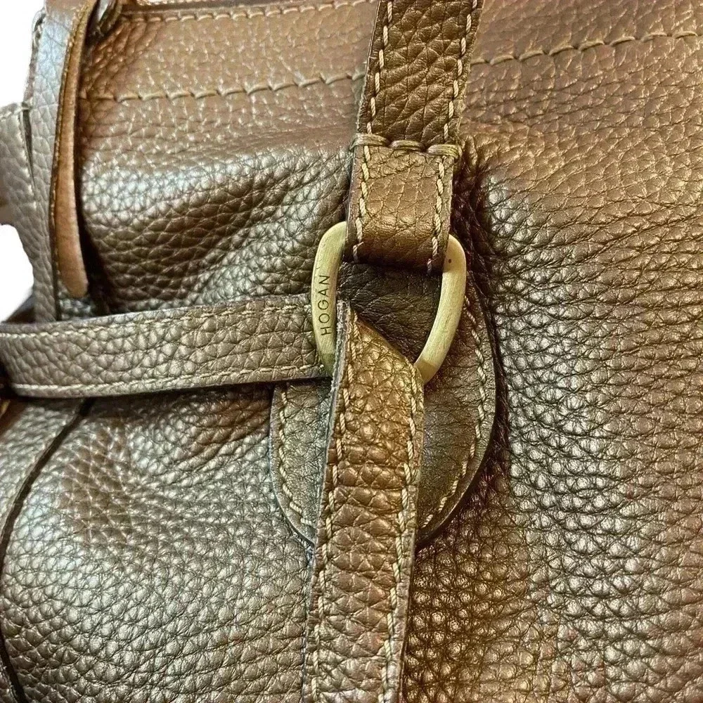 Hogan Bronze Pebbled Leather Tote